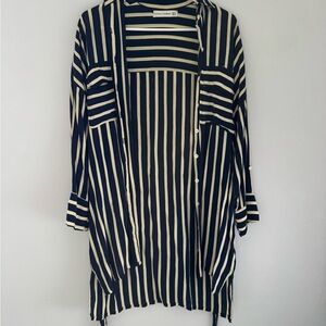 Faithfull the Brand Navy and Cream Striped Top